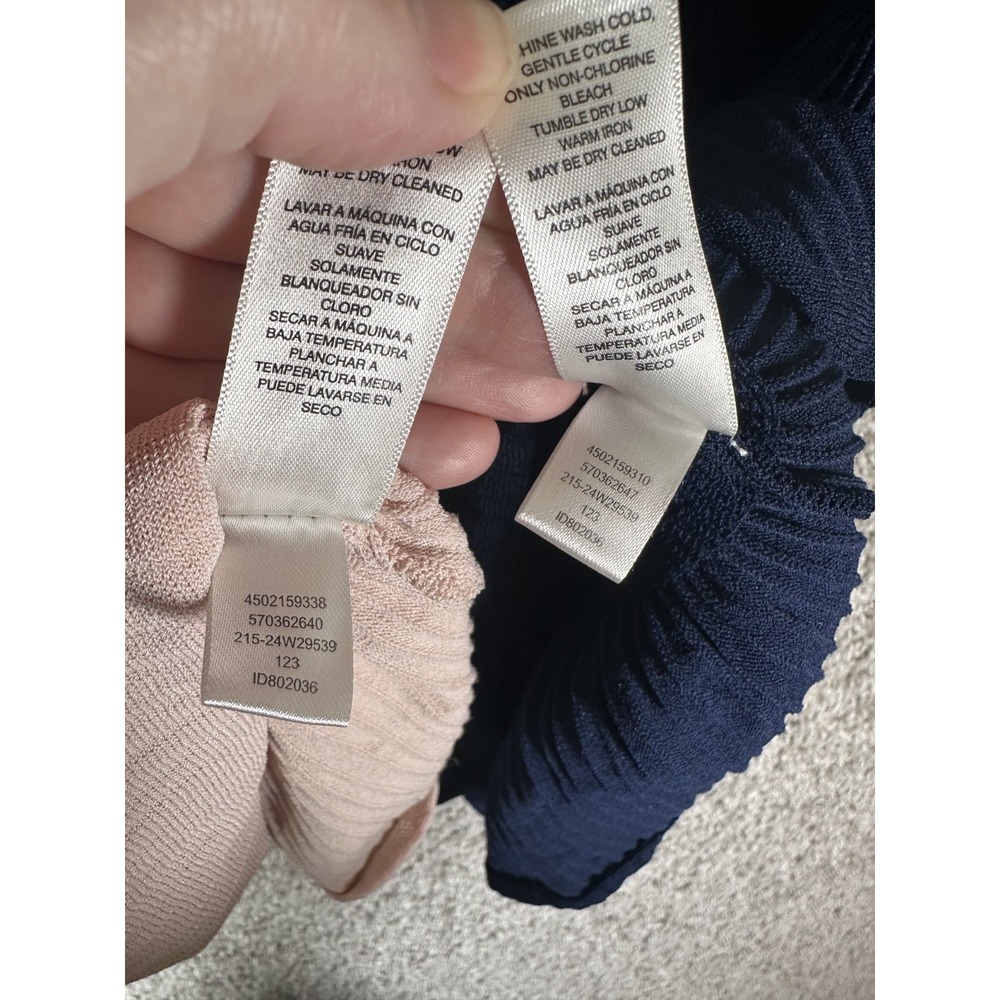 Lot Of 2 WHBM Outlet Goddess‎ Peplum Tank Top S Blue Pink V Neck Stretch Casual - Picture 7 of 8